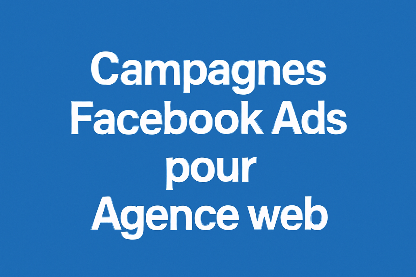 Campagnes facebook ads pour Agence web
