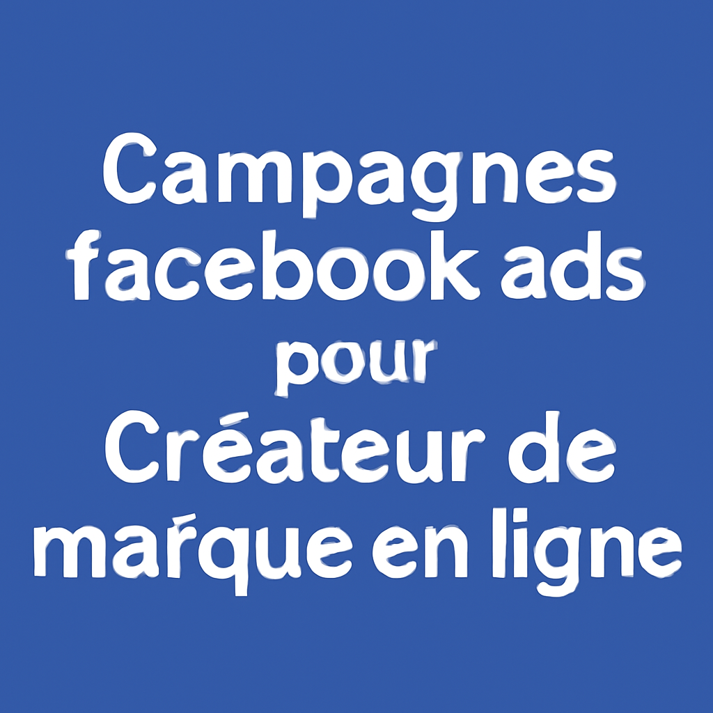 Campagnes facebook ads pour Créateur de marque en ligne