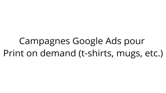 Campagnes Google Ads pour Print on demand (t-shirts, mugs, etc.)