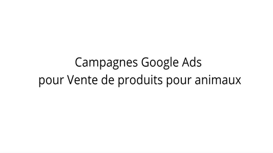 Campagnes Google Ads pour Vente de produits pour animaux