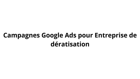 Campagnes Google Ads pour Entreprise de dératisation
