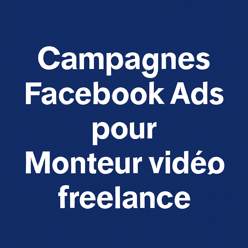 Campagne Facebook Ads pour Monteur vidéo freelance