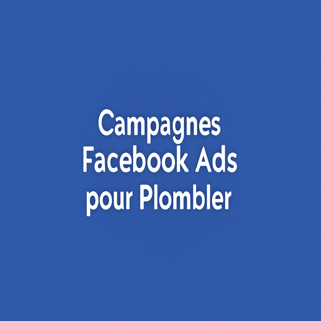 Campagnes facebook ads pour Plombier