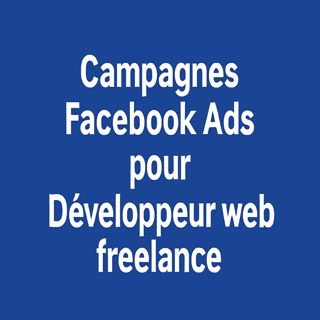 Campagnes facebook ads pour Développeur web freelance
