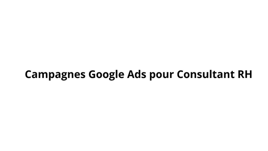 人力资源顾问的 Google Ads 广告系列