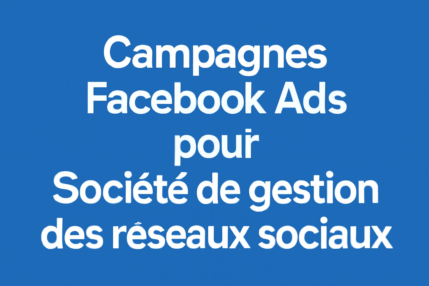 Campagnes facebook ads pour Société de gestion des réseaux sociaux 